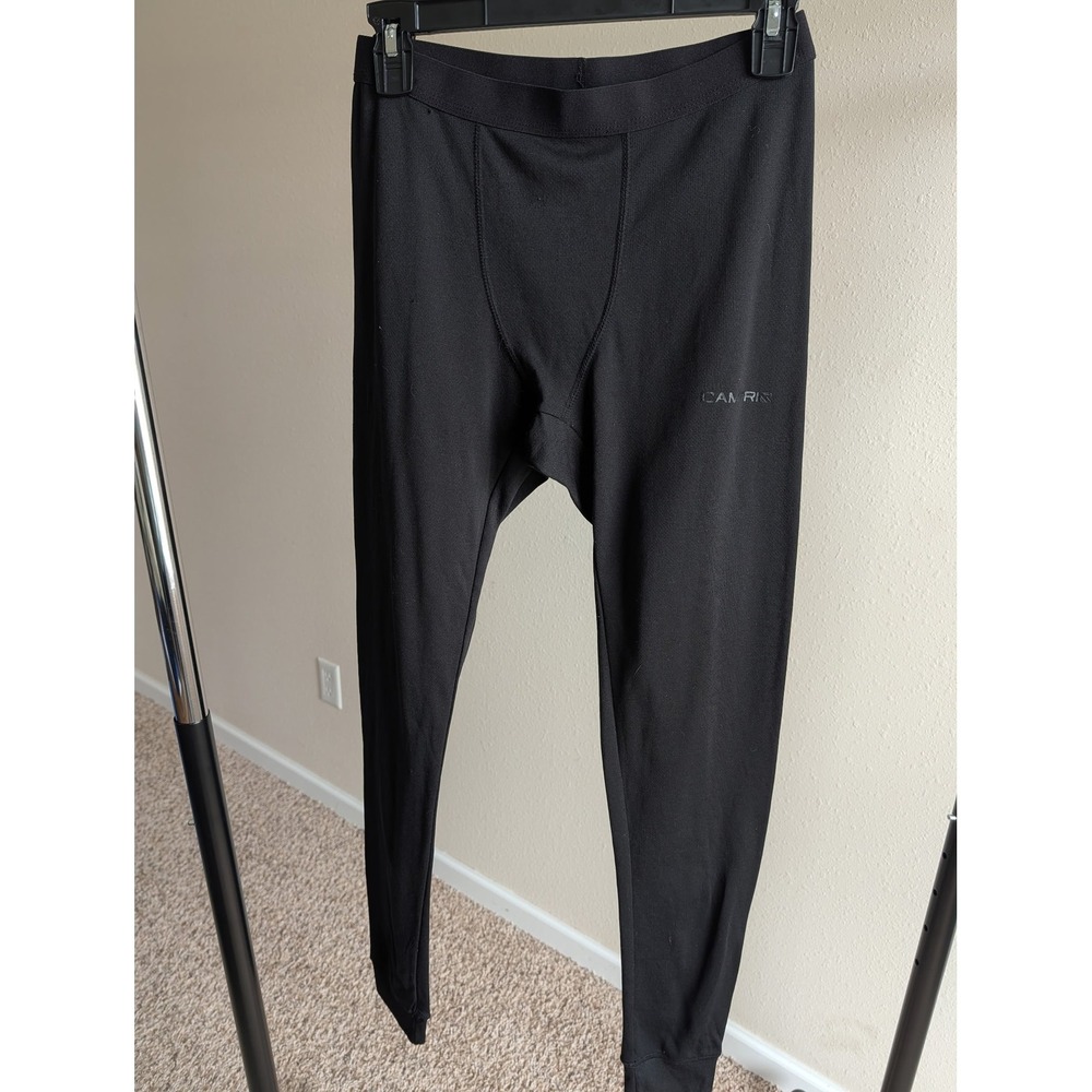 Campri Mens Thermal Baselayer Leggings Black Performance Ski Tights Size Medium‎